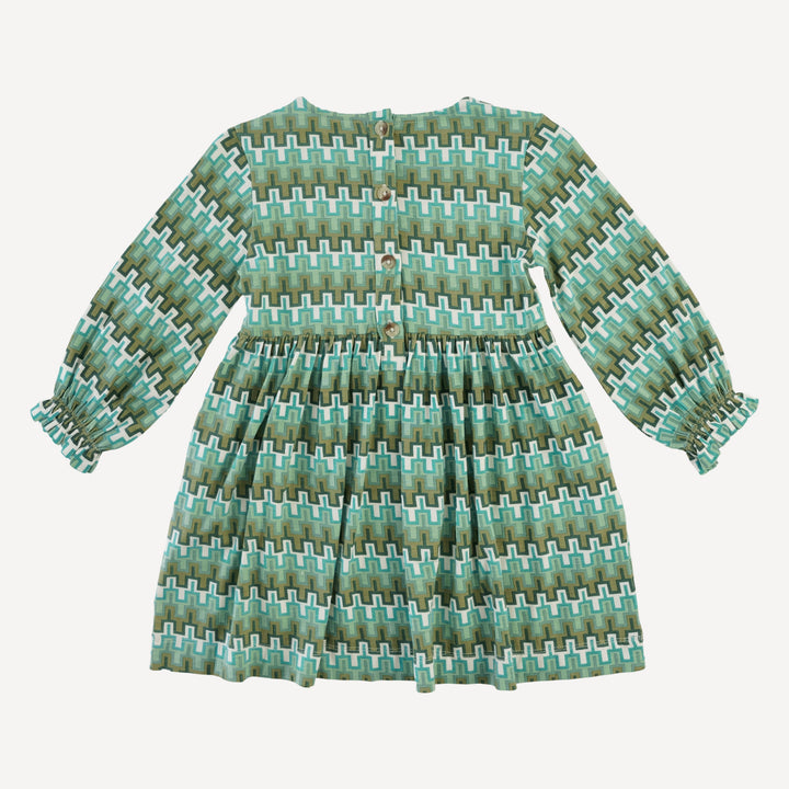 long sleeve square neck dress + legging set | mini green taffy stripe | bamboo