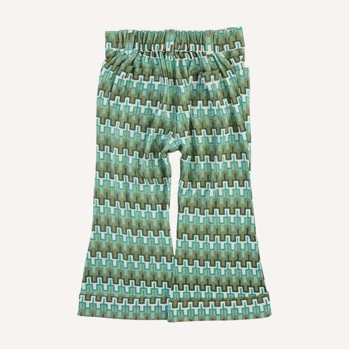 flare pintuck pant | mini green taffy stripe | bamboo