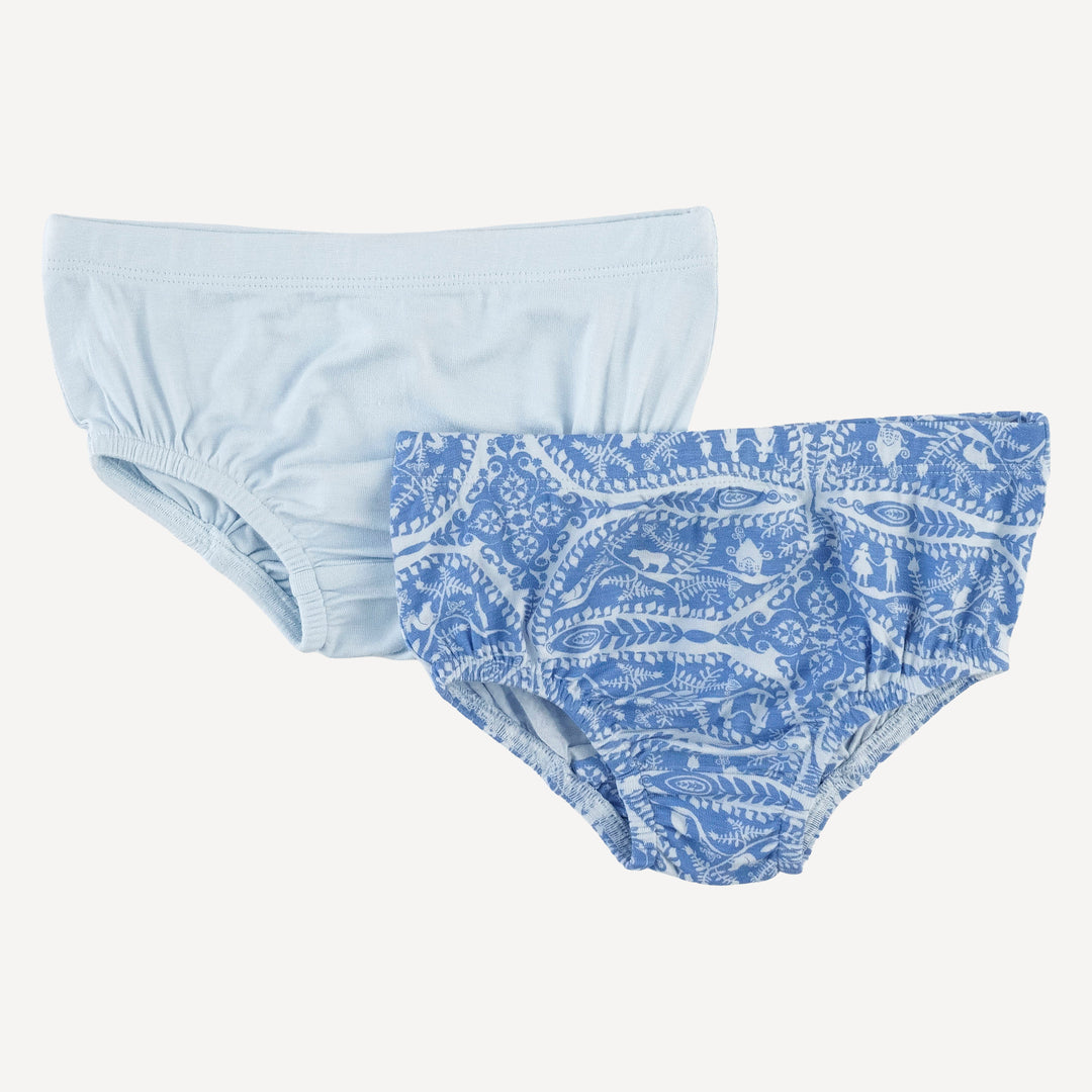 underwear set of 2 | blue fauna | bamboo
