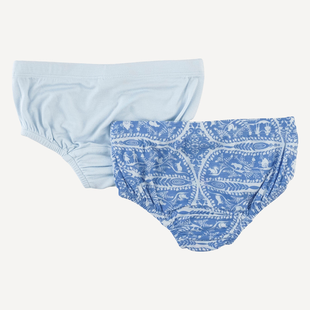 underwear set of 2 | blue fauna | bamboo