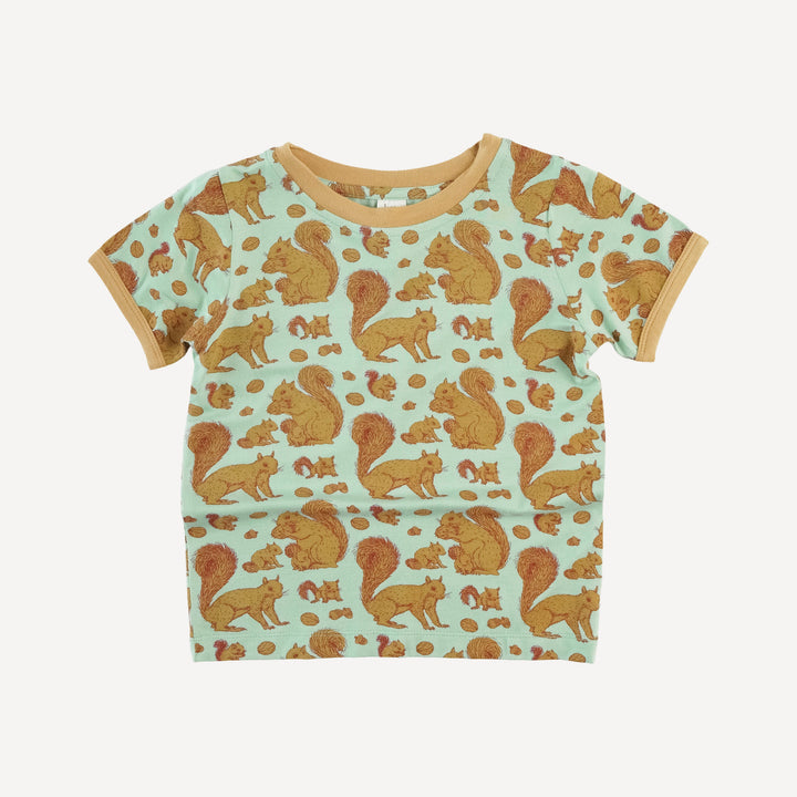 short sleeve ringer tee | toffy squirrel | bamboo