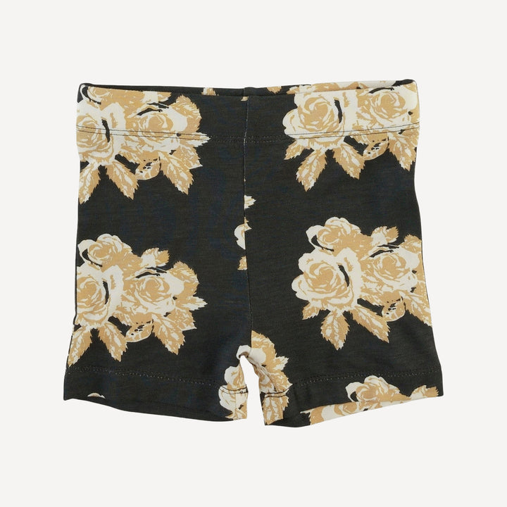 short sleeve essential ruffle boxy tee + bike short set | taffy rose | bamboo