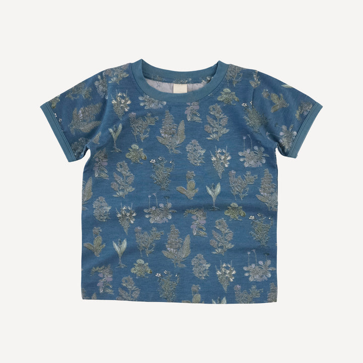 short sleeve ringer tee | blue litho | modal
