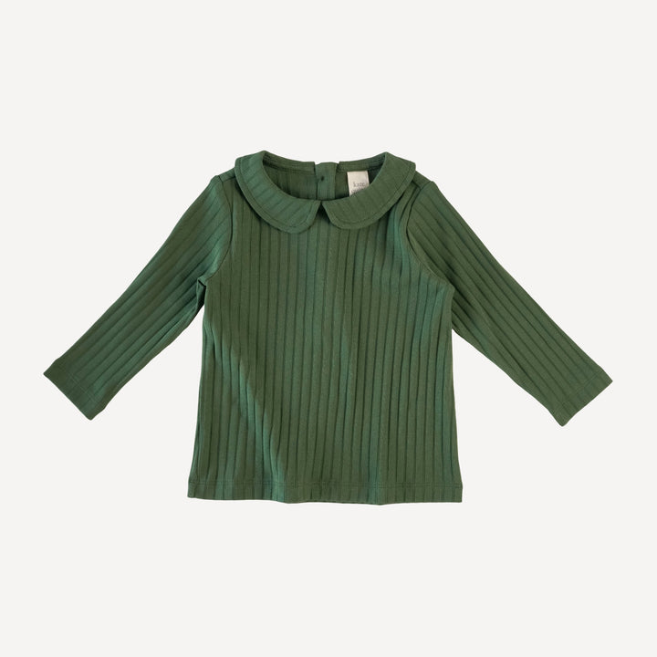 long sleeve peter pan tee | mountain green | classic rib