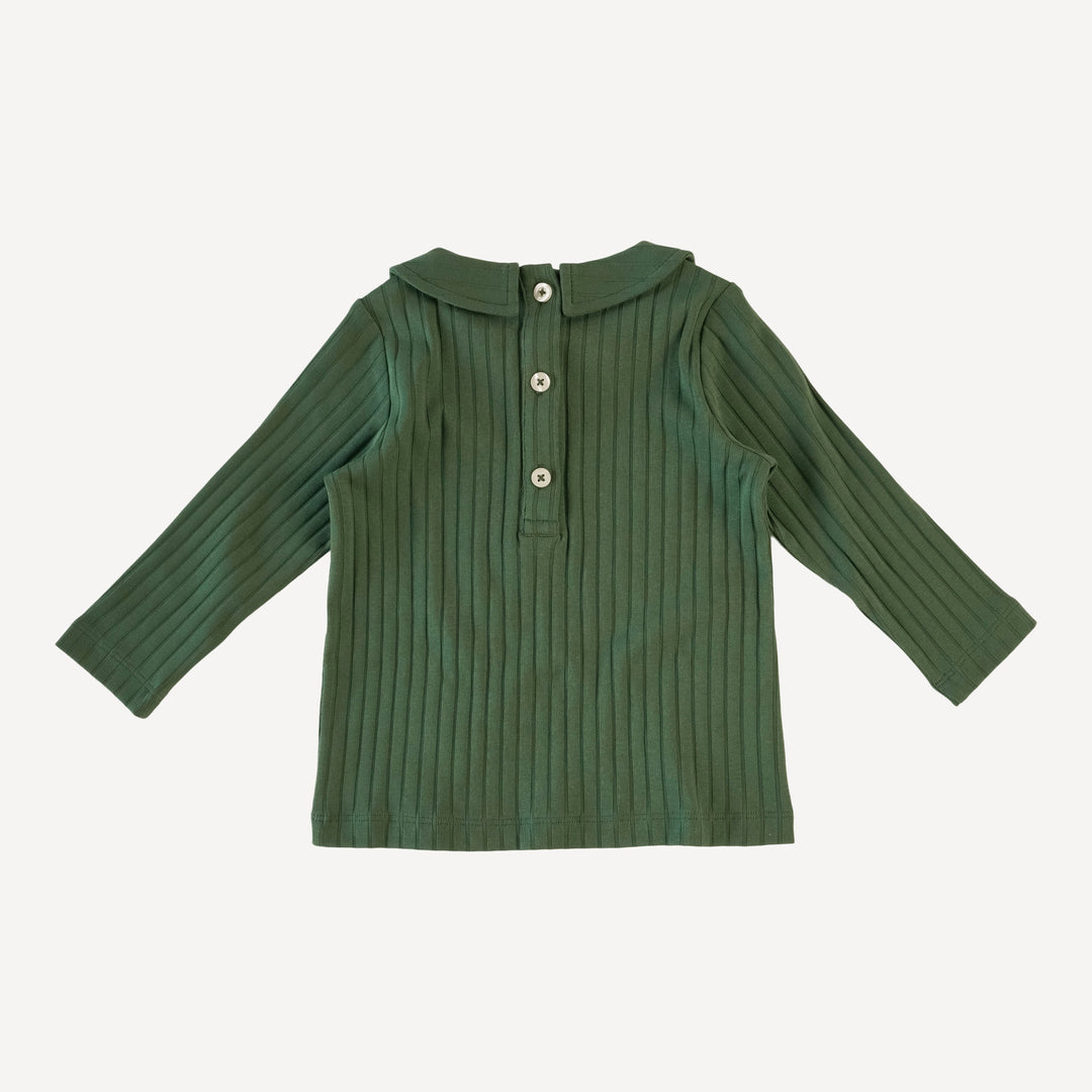 long sleeve peter pan tee | mountain green | classic rib