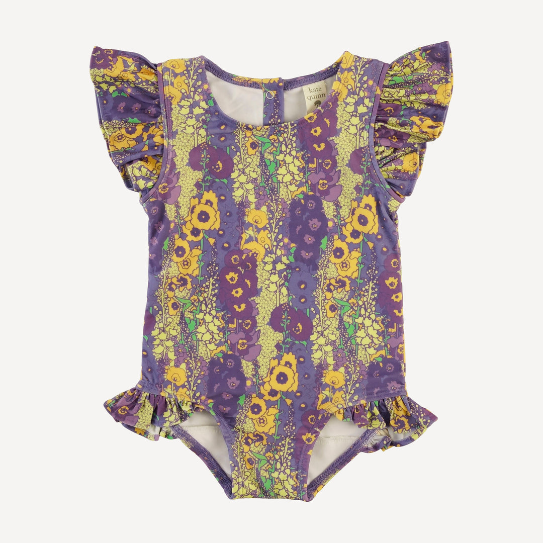 frilly one piece swimsuit | violet hollyhock | swim
