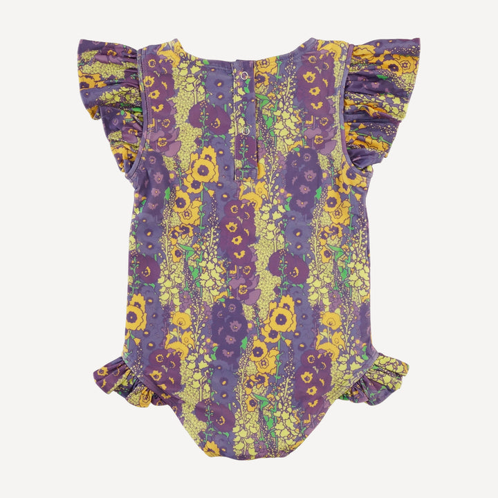 frilly one piece swimsuit | violet hollyhock | swim