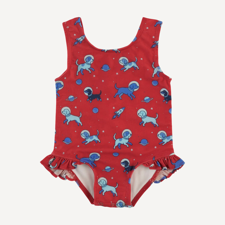 ruffle leg tank swimsuit | space pups | swim