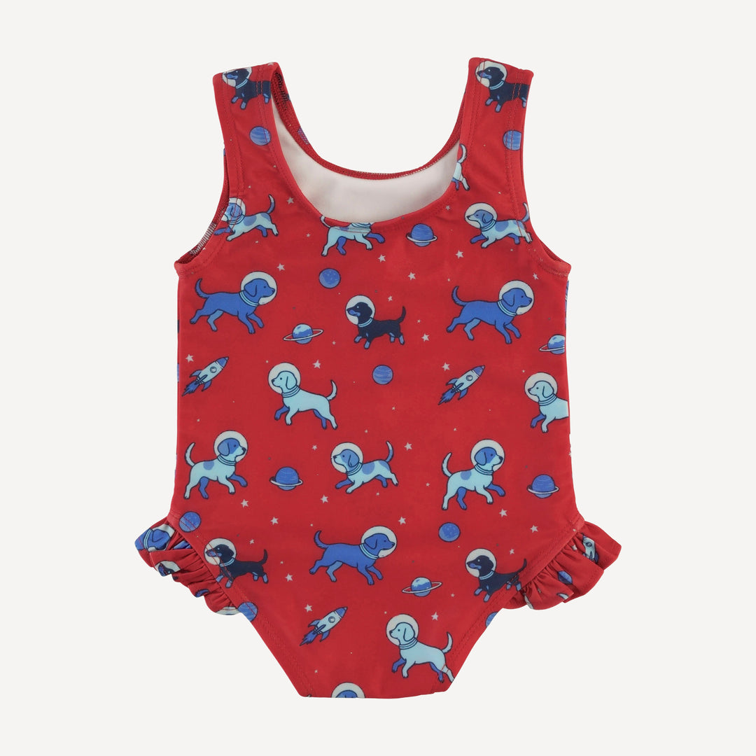 ruffle leg tank swimsuit | space pups | swim