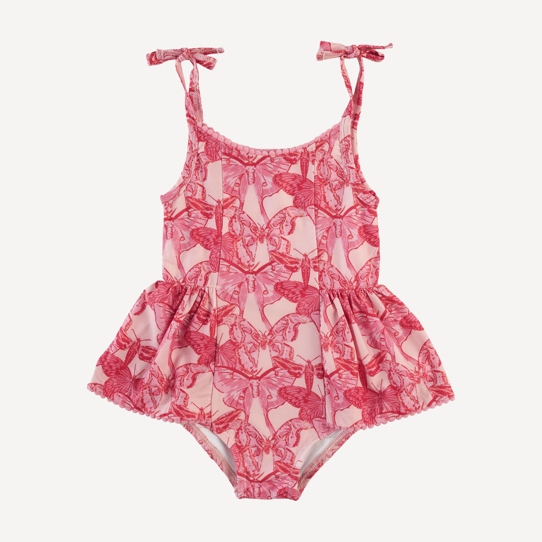 spaghetti tie ballerina pom pom swimsuit | moth wallpaper | swim