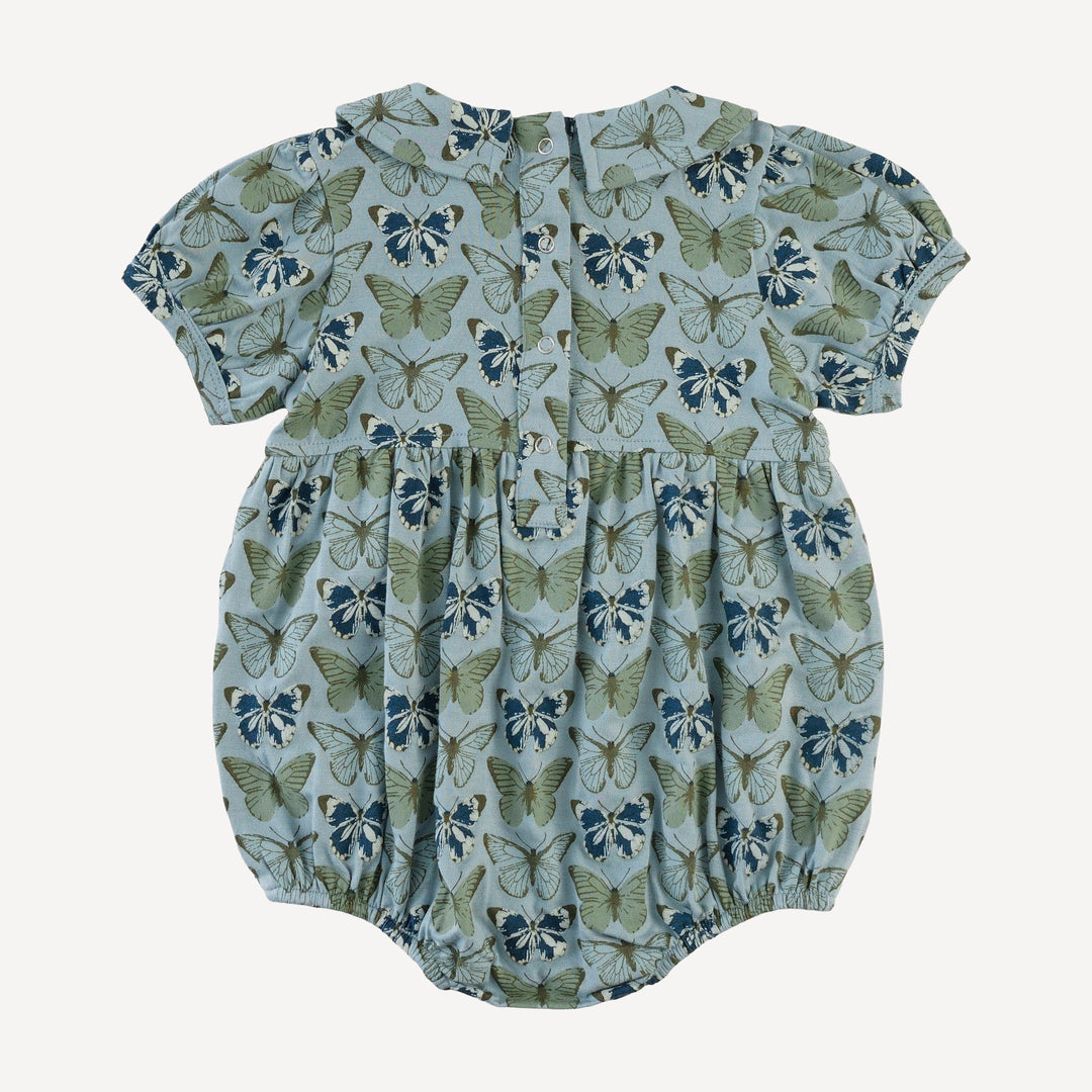 short sleeve peter pan bubble | blue butterflies allover | modal