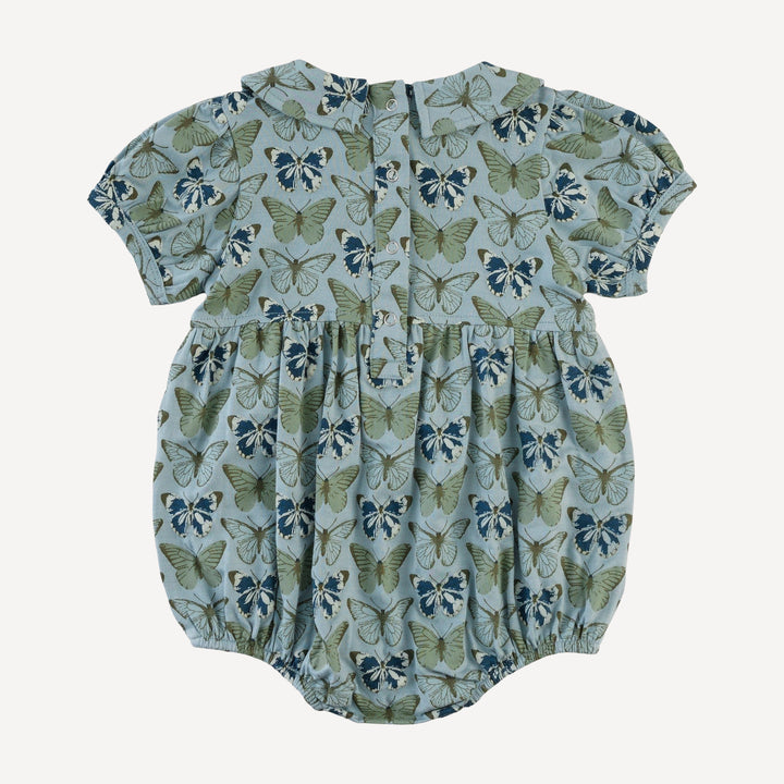 short sleeve peter pan bubble | blue butterflies allover | modal
