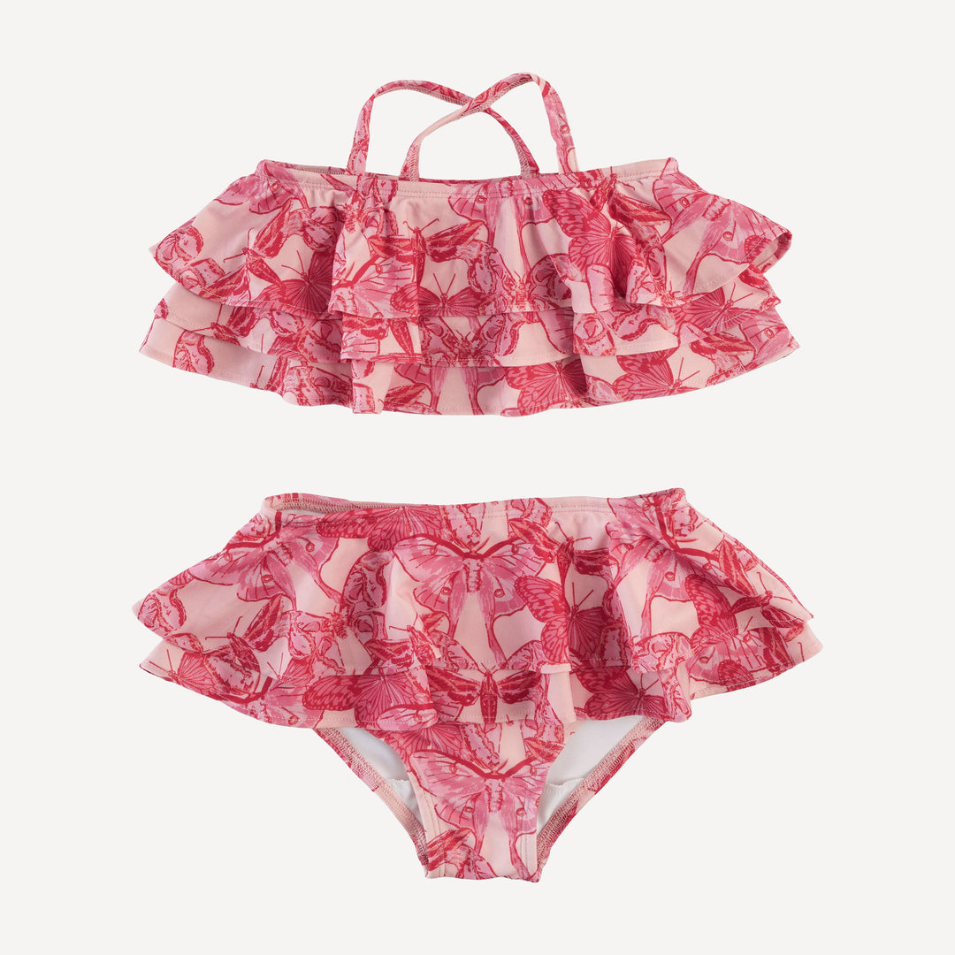 tiered ruffle bikini | moth wallpaper | swim