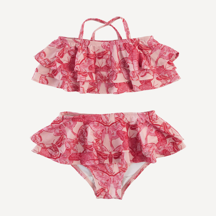 tiered ruffle bikini | moth wallpaper | swim