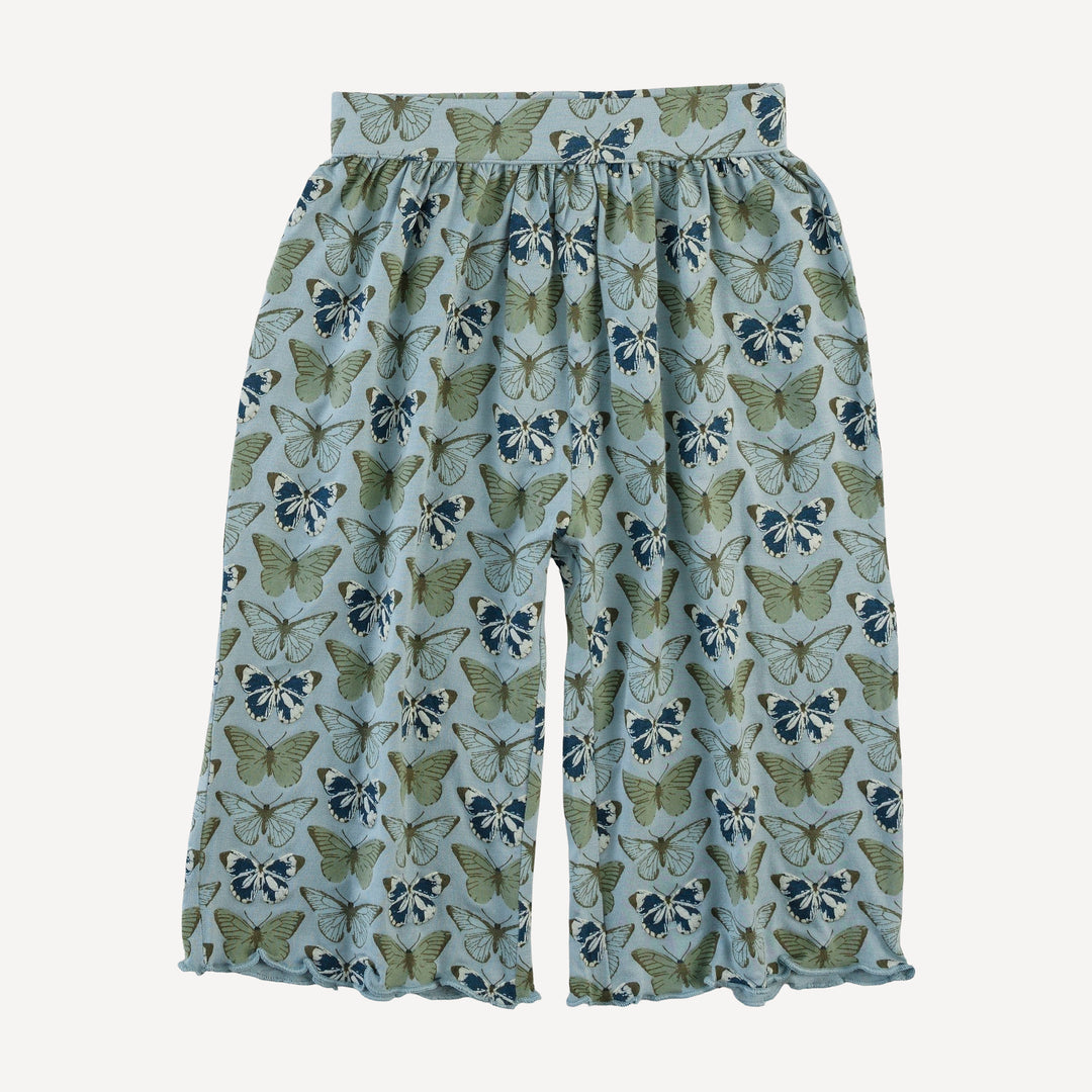 short sleeve henley jade set | blue butterflies allover | modal