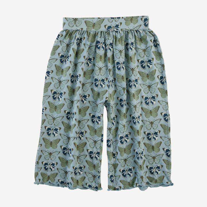 short sleeve henley jade set | blue butterflies allover | modal