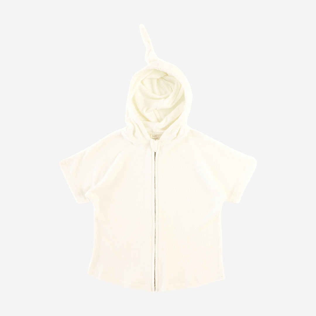 zip coverup | coconut | organic cotton terry