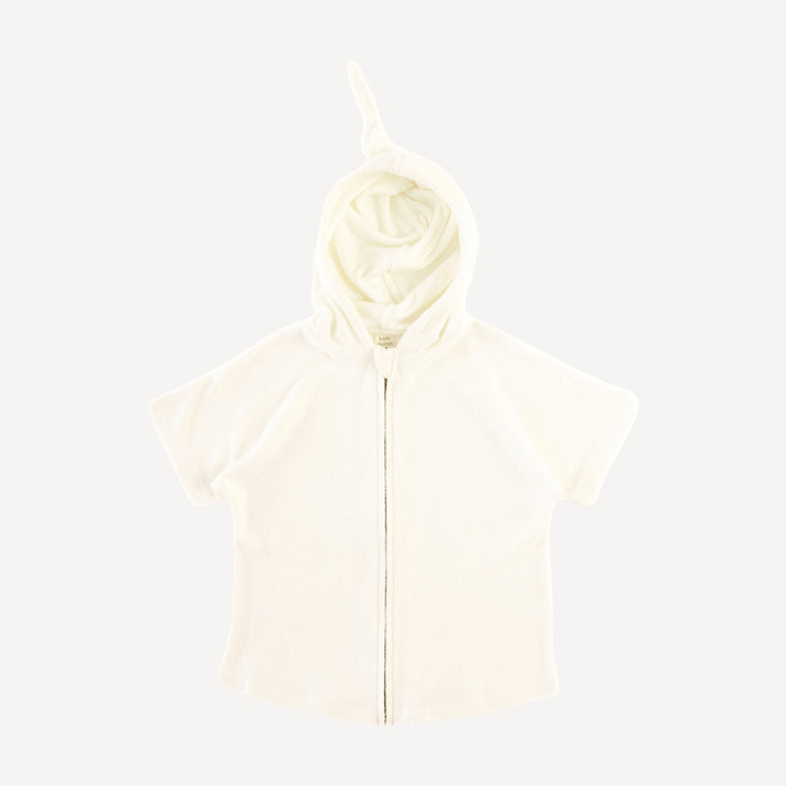 zip coverup | coconut | organic cotton terry