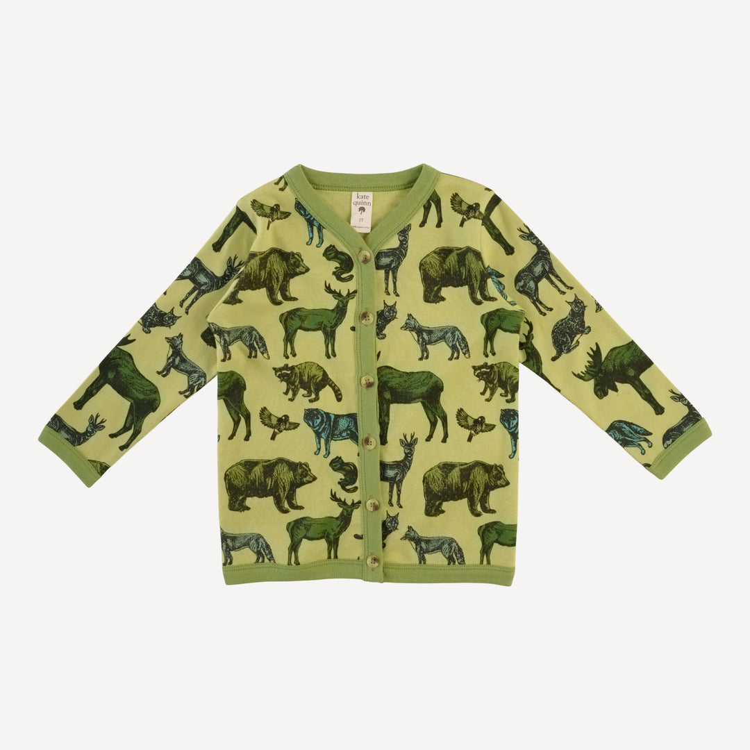 ketti cardigan | forest animals | organic cotton interlock