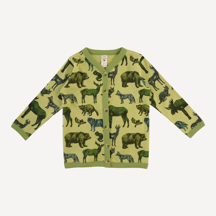 ketti cardigan | forest animals | organic cotton interlock