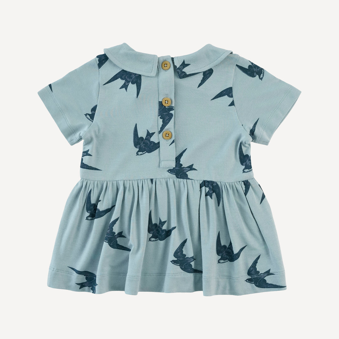 short sleeve peter pan skirted top + flare pant set | stone sparrow | modal