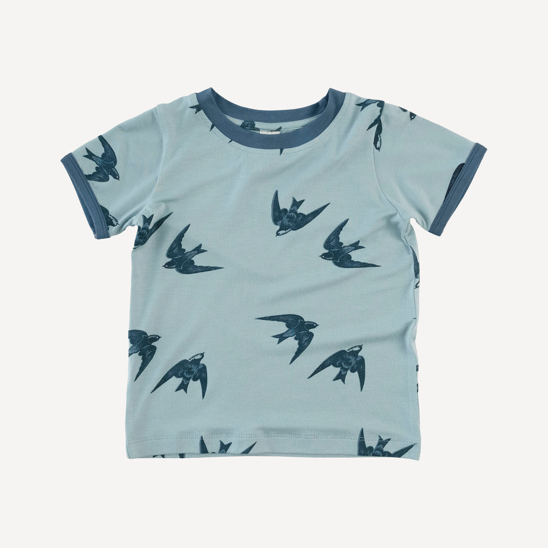 short sleeve ringer tee | stone sparrow | modal
