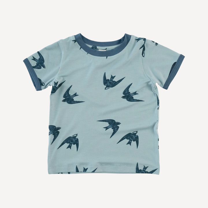 short sleeve ringer tee | stone sparrow | modal