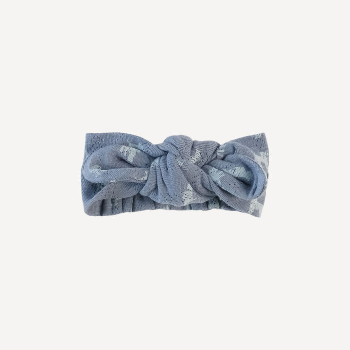 knot top elastic headband | flintstone tiny dogs | organic cotton pointelle