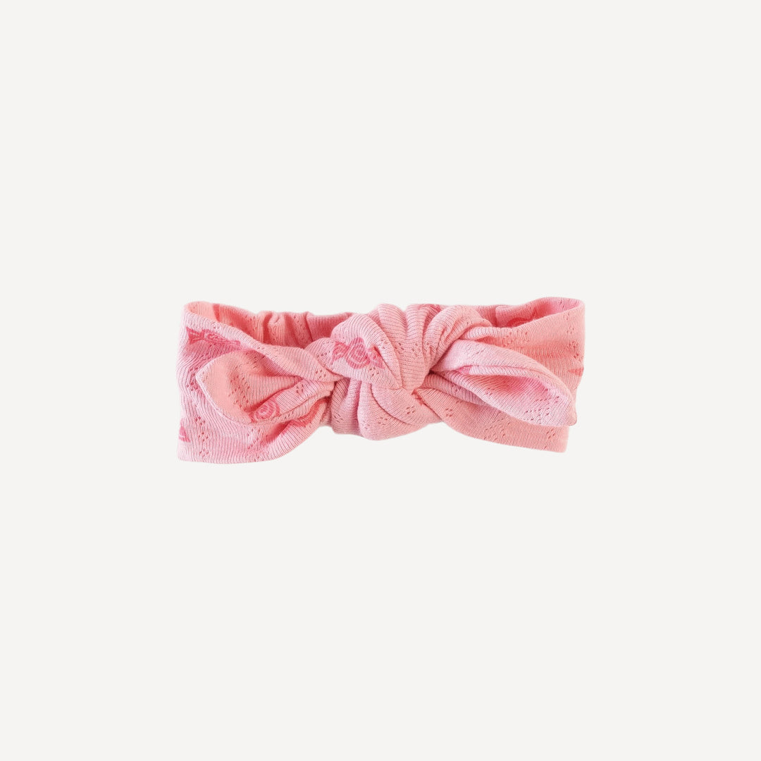 knot top elastic headband | tiny candy | organic cotton pointelle
