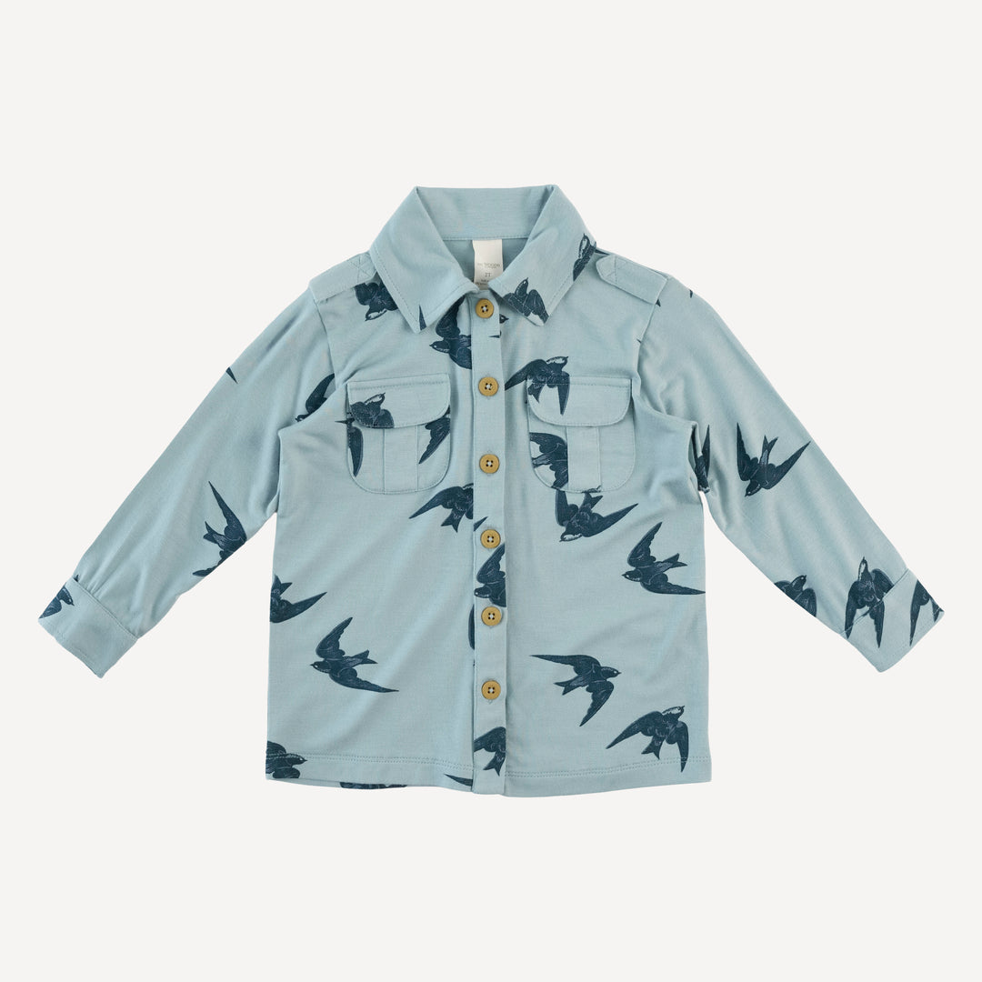 long sleeve military top | stone sparrow | modal