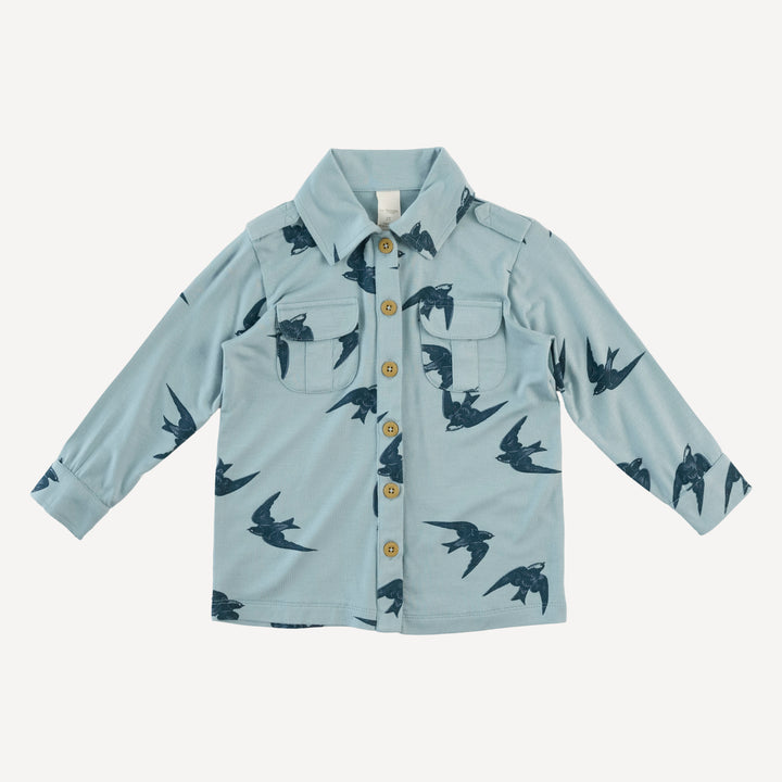 long sleeve military top | stone sparrow | modal