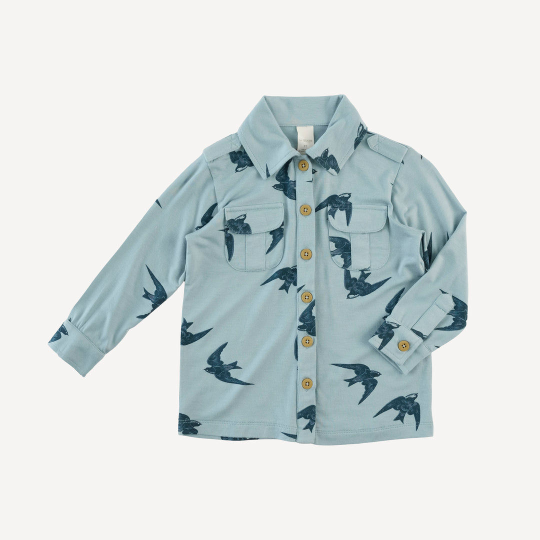 long sleeve military top | stone sparrow | modal