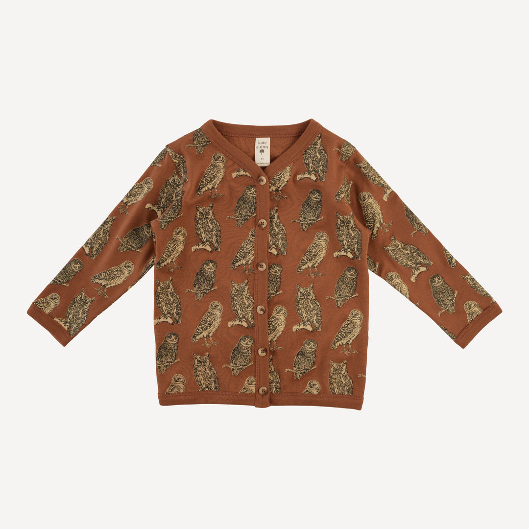 ketti cardigan | owl friends | organic cotton interlock