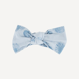 large bow elastic headband | blue dahlia | organic cotton jersey
