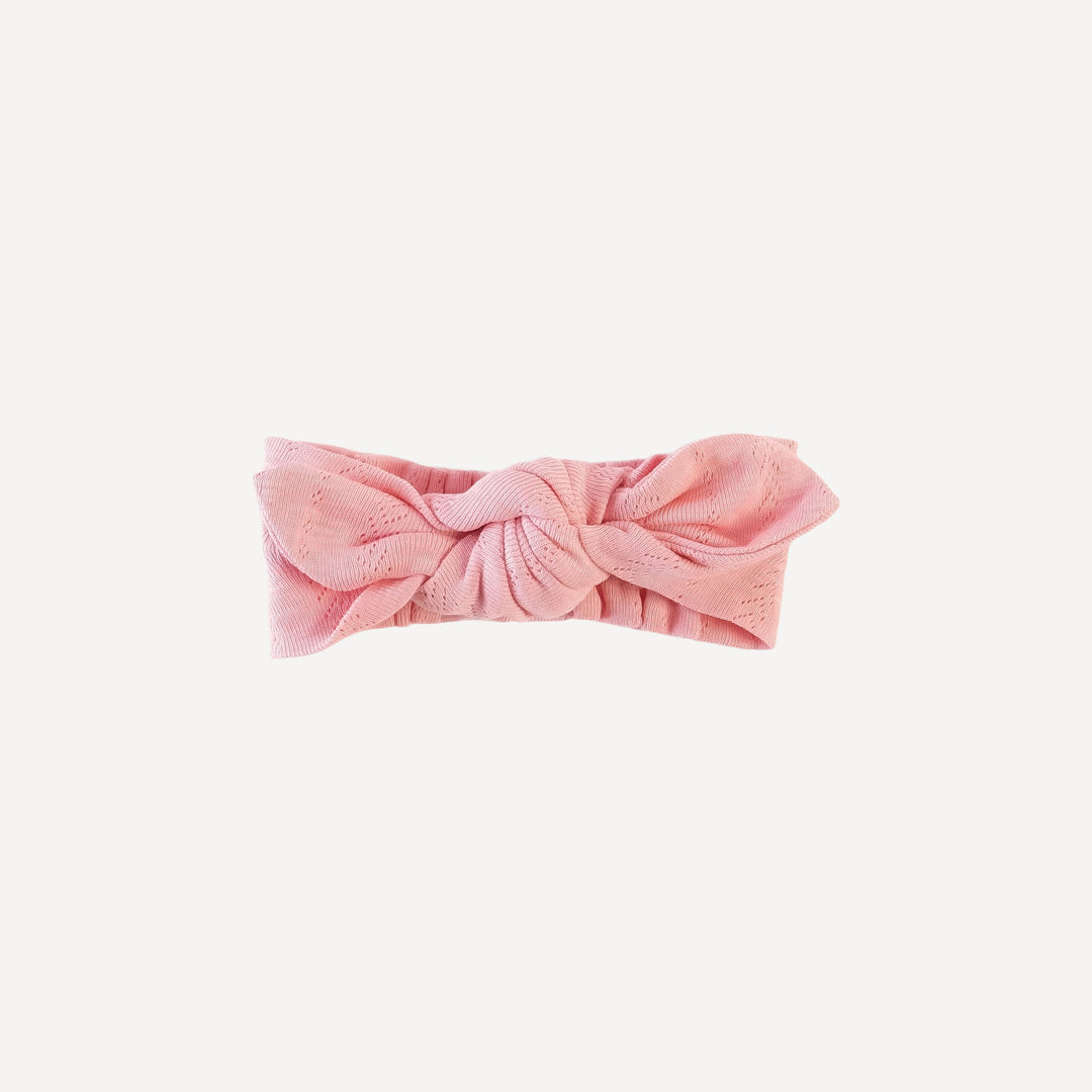 knot top elastic headband | gum pink | organic cotton pointelle