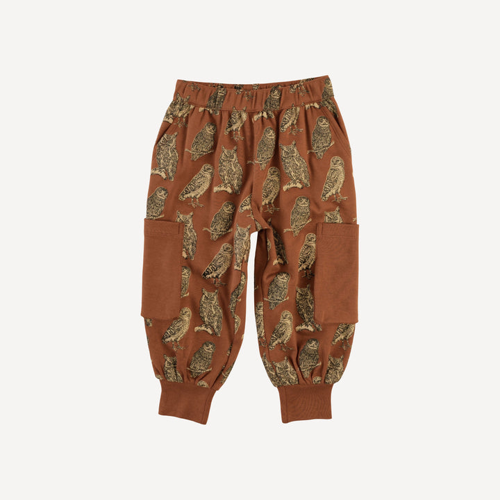cargo bubble pant | owl friends | organic cotton interlock