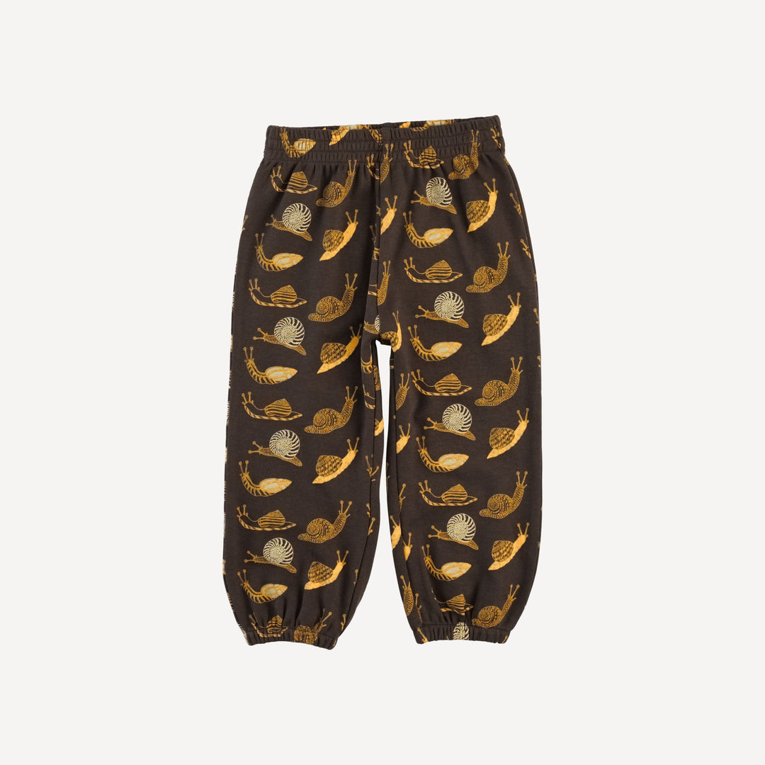 long sleeve relaxed jogger set | neutral snails | organic cotton interlock