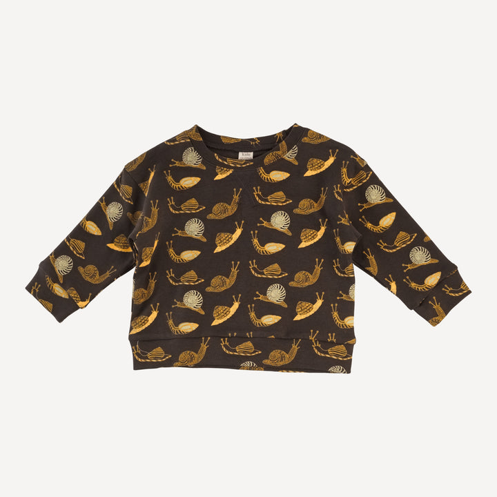 long sleeve relaxed jogger set | neutral snails | organic cotton interlock