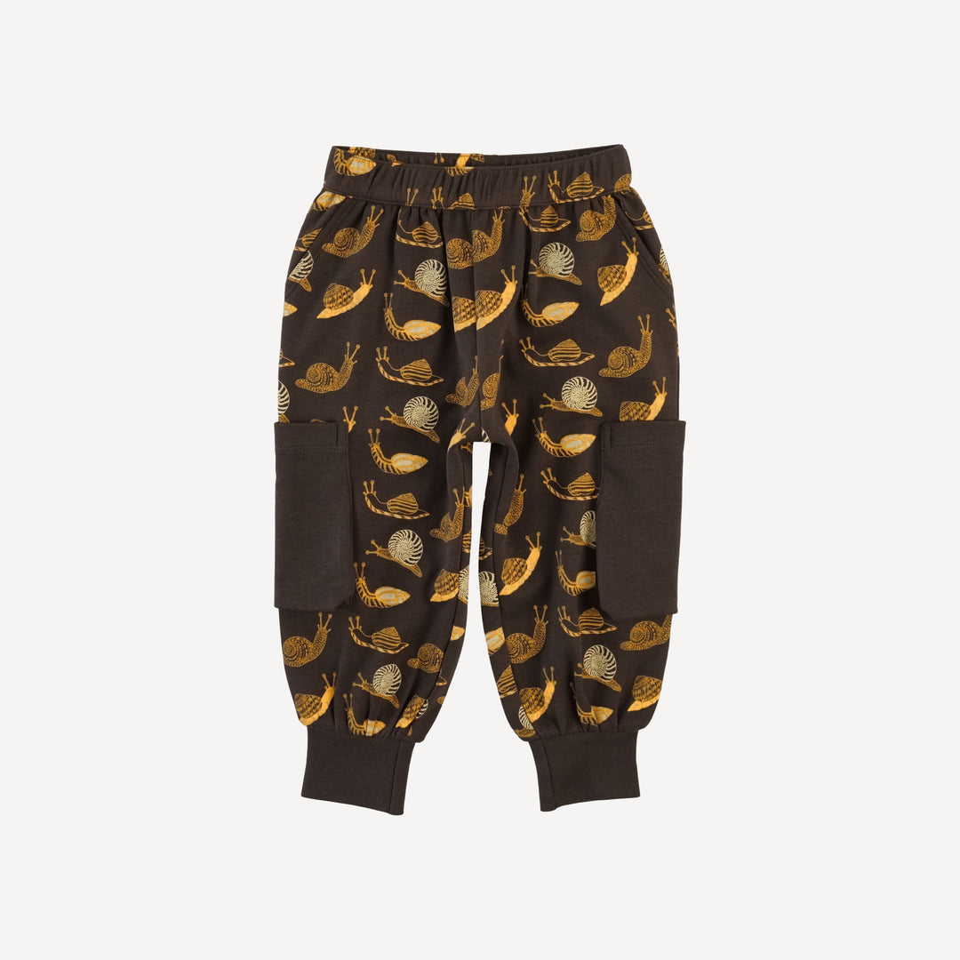 cargo bubble pant | neutral snails | organic cotton interlock