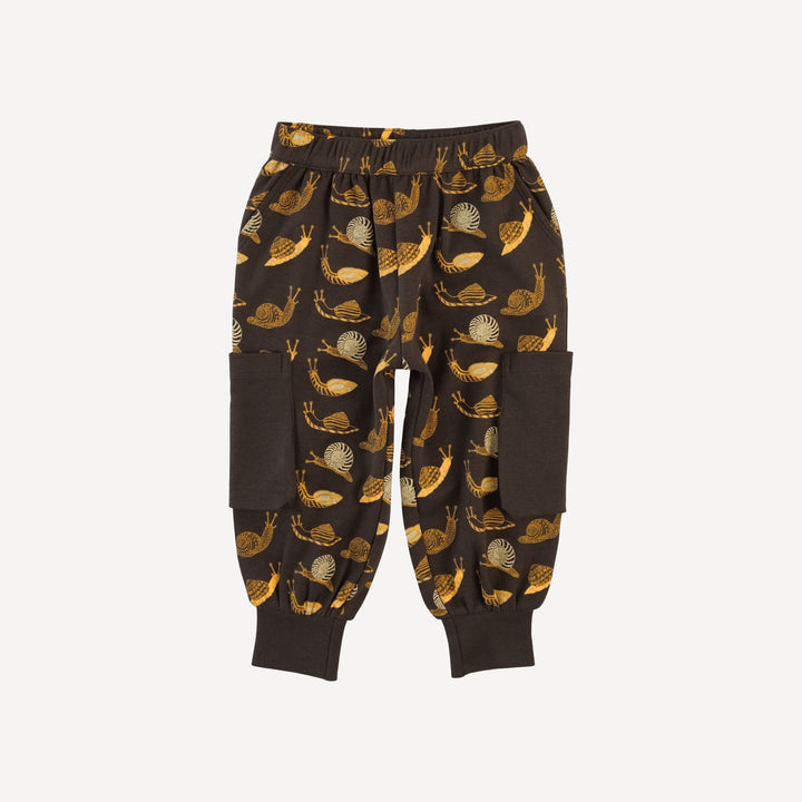 cargo bubble pant | neutral snails | organic cotton interlock