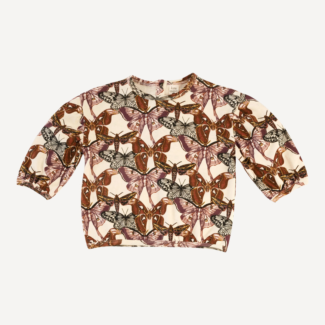balloon sleeve sweatshirt and legging set | moth wallpaper | organic cotton interlock