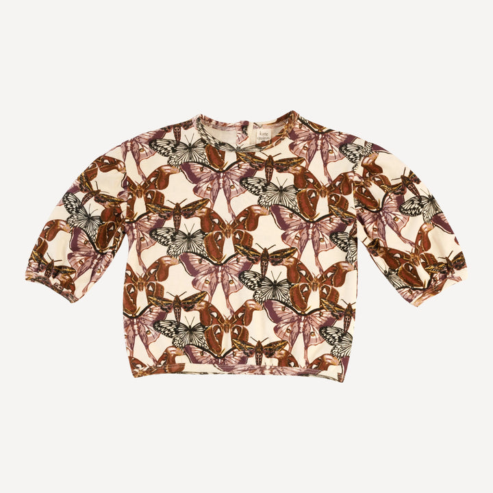 balloon sleeve sweatshirt and legging set | moth wallpaper | organic cotton interlock