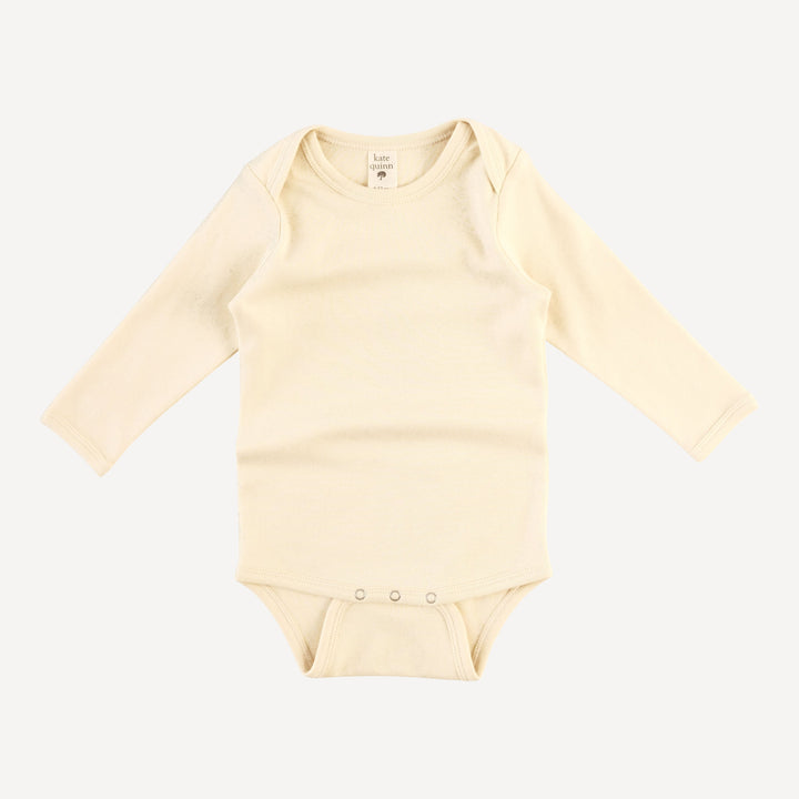 long sleeve lap neck bodysuit | oatmeal | organic cotton interlock