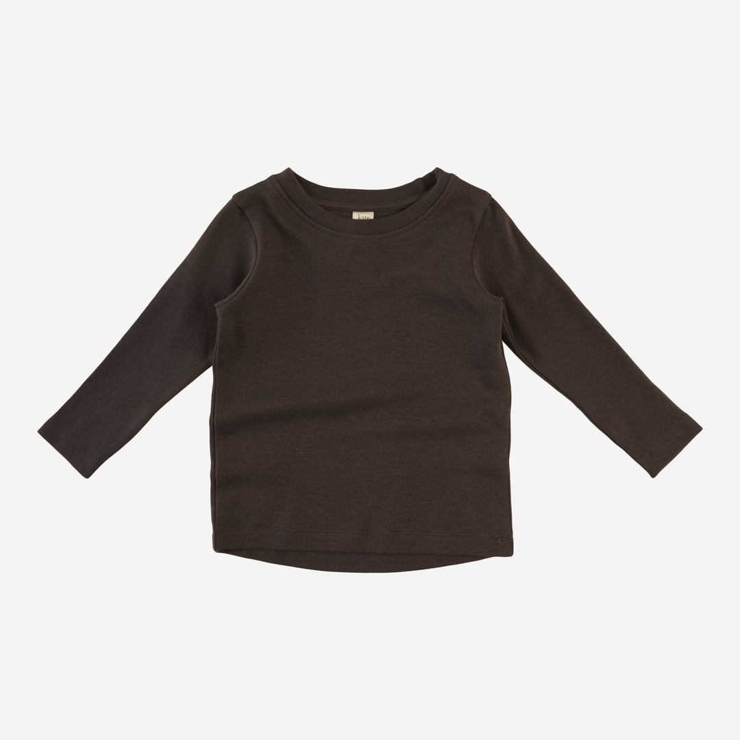 long sleeve essential boxy tee | beluga | organic cotton interlock