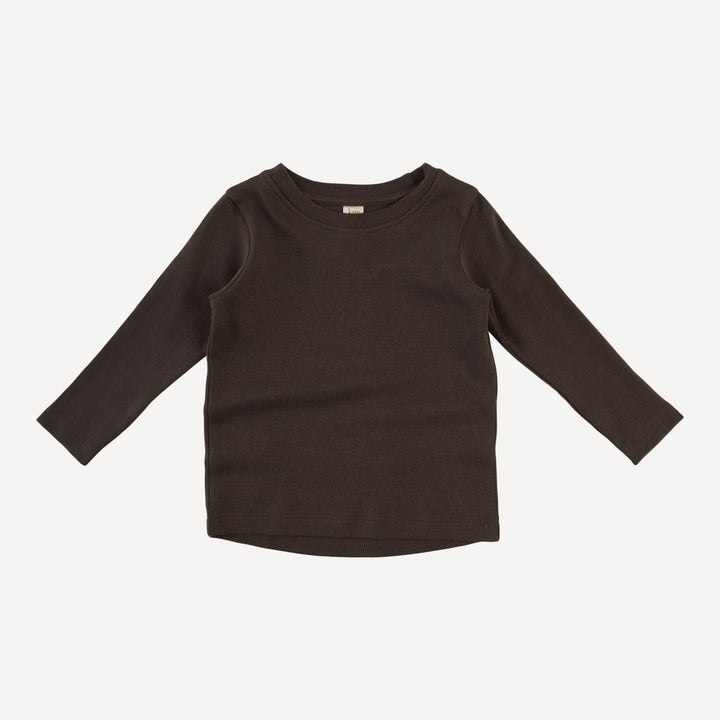 long sleeve essential boxy tee | beluga | organic cotton interlock