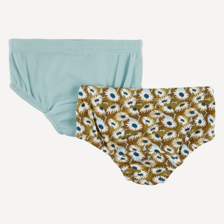 underwear set of 2 | blue daisy garden | organic cotton interlock