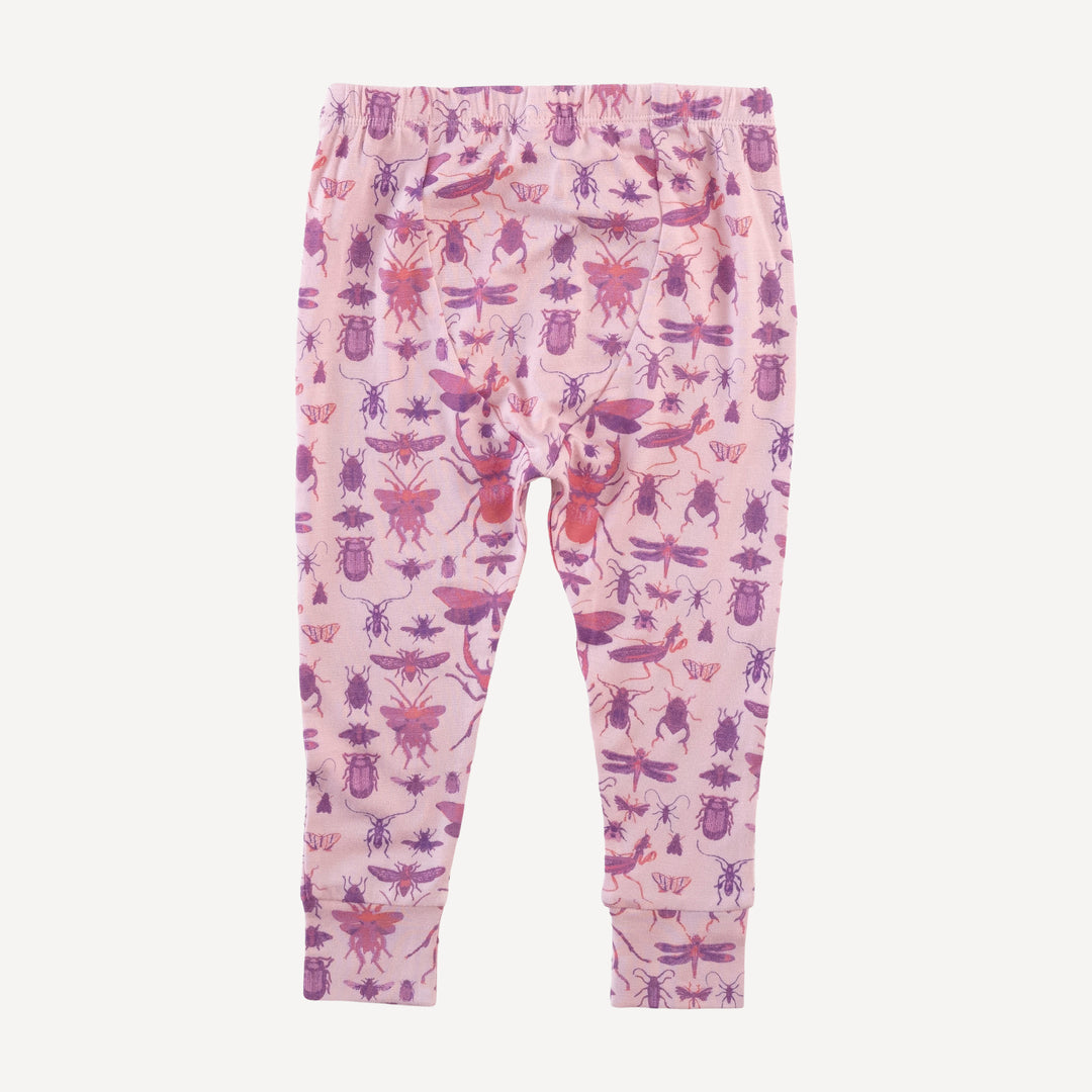 long sleeve crew neck pj set | pink insects | modal