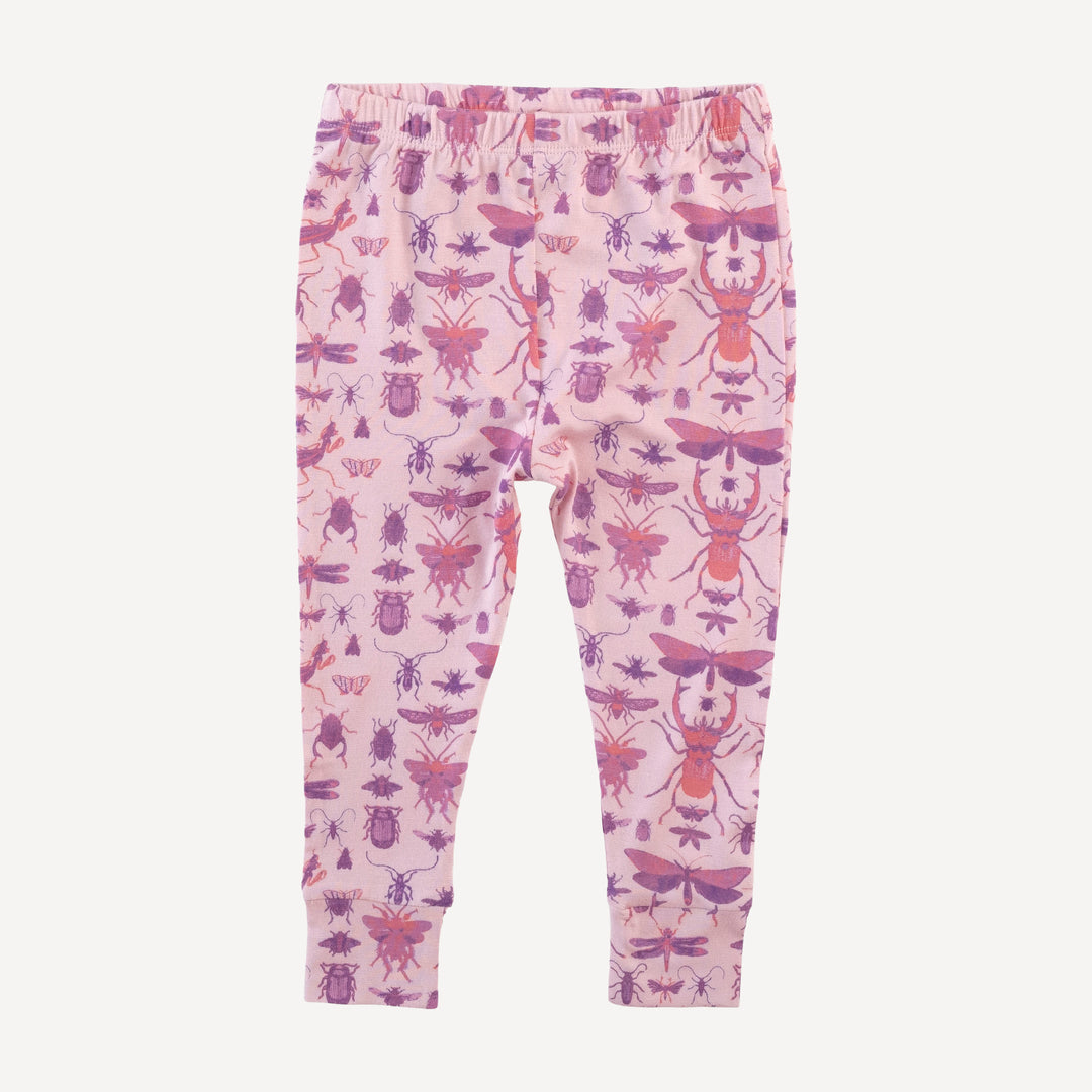 long sleeve crew neck pj set | pink insects | modal