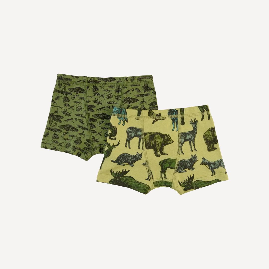 boxer set of 2 | forest animals | organic cotton interlock