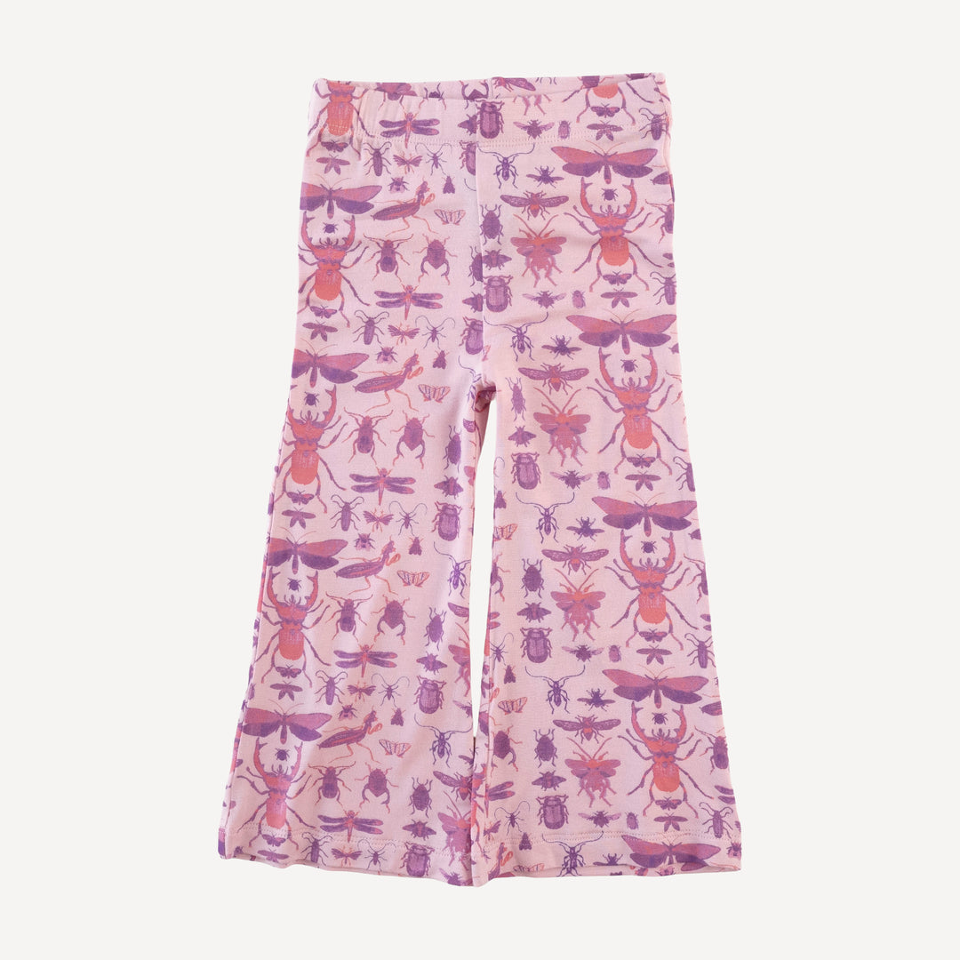 flare leg pant | pink insects | modal